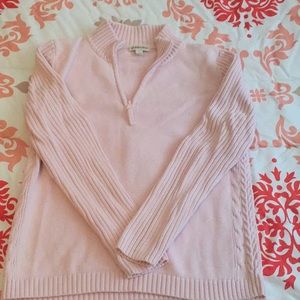 Size large sweater fits like a medium pink color
